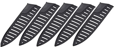 LATRAT 5 Stücke Klingenschützer Kunststoff Messerschutz, Kunststoff Messer Schutzhülle Klinge Protector Cover für 8 Zoll Messer Kochmesser Küchenmesser Obstmesser, Schwarz