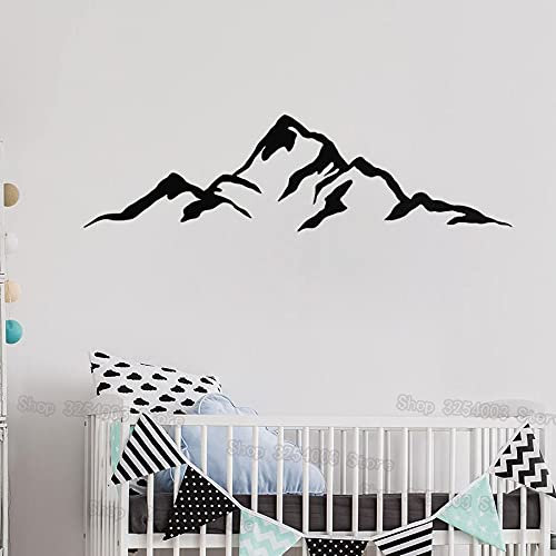 QIANGTOU Berg Wandtattoo für Baby Kinderzimmer Einzigartige Geschenkidee Moderne Vinyl Aufkleber Abnehmbare Wandkunst Aufkleber Wohnkultur Schlafzimmer 108x30cm