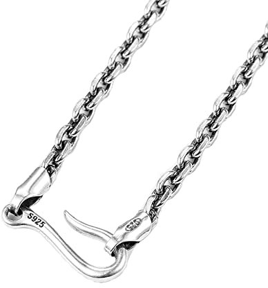 Beydodo Kette Herren 925 Silber 75CM, 3MM Rolokette mit Hakenverschluss Halskette ohne Anhänger Freundschaftskette Partnerkette für Männer Jugend