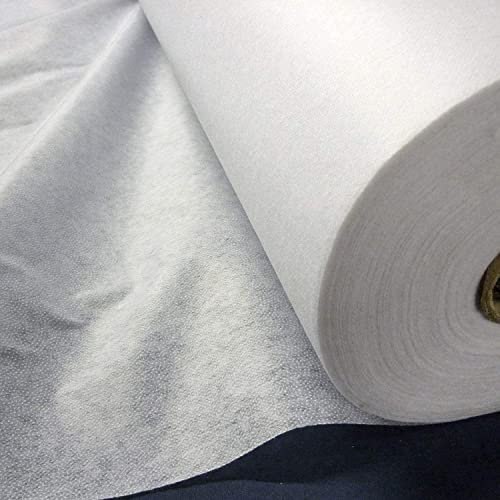 Tela de interconexión fusible para planchar, revestimiento de alta calidad, 99 cm de ancho (doble cara blanca, 2 metros)