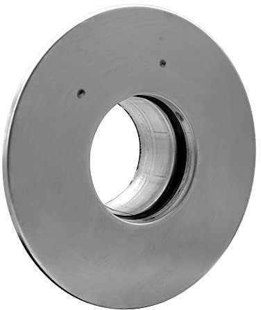 LANZZAS Extension de tube à granulés avec rosace murale de 100 mm de diamètre à 150 mm - Non laquée - Tube de poêle à granulés