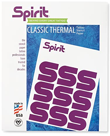 Spirit Tattoo-Transferpapier – A4-Schablonenpapier zum Tätowieren – zertifiziertes veganes und einfaches Transfer-Tattoo-Transferpapier mit pflanzlichem Wachs und hochsichtbarem violettem Farbstoff