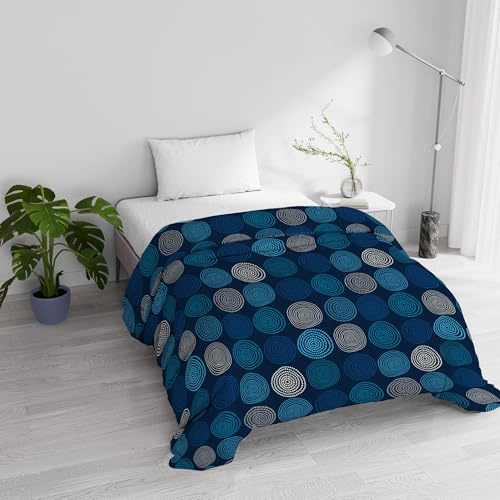 Trapunta Invernale Imbottita Letto Singolo 160x245cm DoubleFace BASIC fantasia IPNOTIC, Made in Italy - Piumino Reversibile in morbida Microfibra 200gr/mq - Piumone Lavabile in Lavatrice