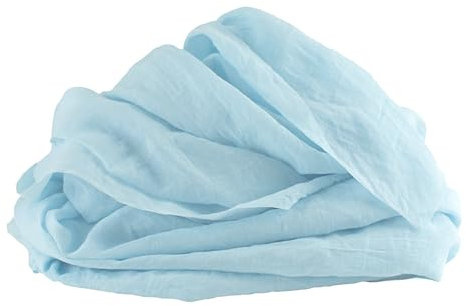 100%Mosel Musselin Dekostoff, in Hellblau (48 cm x 5 m), 66 g/m², sehr dünner Tischläufer, zarte Tischdeko für Geburtstage & Hochzeiten, Tischband als Bunte Dekoration zu besonderen Anlässen