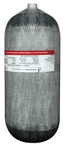 TUXING 12L 4500PSI Hochdruck-Verbundflasche, PCP Kohlefaser-Tank, PCP Paintball Lufttank Scuba Tieftauchen (Leere Flasche), M18*1.5