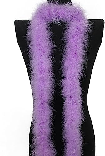 Yurosiay 2m Groß Bunt Federstreifen 10cm Breite Flauschige Federboa 30g Verdickt Federgirlande Deko Einfarbig Feder Streifen Nähen DIY Federboa Basteln Federn Borte für Kostüm Party HellesLila
