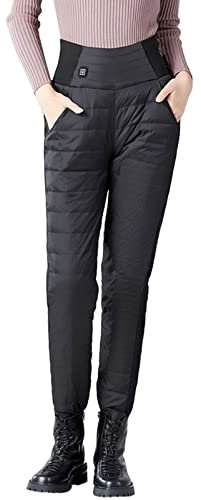 FGUUTYM skihose damen schwarz wasserdicht Winddicht Wanderhose Softshellhose Outdoorhose Winter Warm Gefüttert Snowboardhose Trekkinghose Thermohose Winterhose Schneehosen Jagdhose Ski Pants