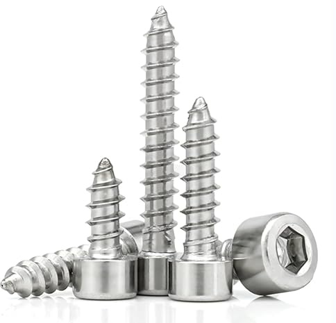 ANGEEK 20 Stück M2,5 X 10mm selbstschneidende Schraube,2,5X10 Zylinderschrauben mit Innensechskant, Edelstahl Rundkopf Selbstbohrende Schrauben