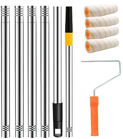 Paint Roller Extension, Extender Pole for Painting with Paint Roller Brush, Telescopic Extendable Paint Pole, Wall Painting Supplies for Ceiling, Kitchen Cabinets, Crafts, Metal Small Area Rianpesn