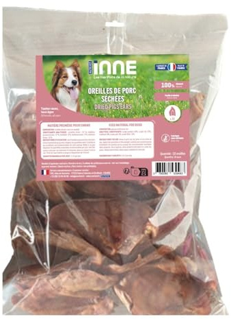 Nutrivet - INNE - Chien - Friandise Naturelle - Oreilles de Porc - 10 pièces - Fabriquée en France