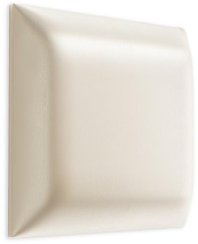 Muralo Wandkissen Gepolstert, Kunstleder, Wandpolster - 40x40 cm, Creme | Wandpaneel, ideal als Bettkopfteil oder Lendenkissen - für Schlafzimmer und Wohnzimmer, einfache Anbringung mit Montagekleber