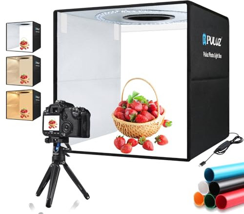 【40CM】 PULUZ Falten Tragbare Professionelle Schmuck Schießen Box Ring Licht Schnelle Ladung USB-C Foto Beleuchtung Studio Schießen Zelt Box mit Farbe Backdrops Foto Studio Light Box