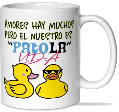LINFORMAL TAZA PATO PARA SAN VALENTIN | DIA DE LOS ENAMORADOS | TAZA TE QUIERO PATO LA VIDA | CERAMICA DE 350ML | TAZAS ORIGINALES PARA REGALAR (PATO HETERO)