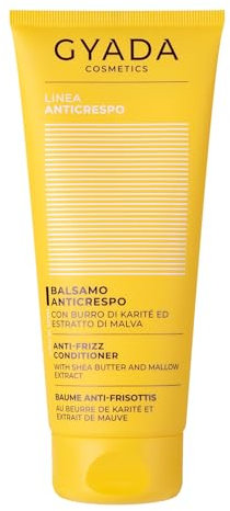 GYADA COSMETICS, Balsamo Anticrespo, Indicato per Capelli Secchi, Crespi o Rovinati, ad Alto Potere Districante, Rende i Capelli Morbidi e Setosi, a Base di Burro di Karitè, 200ml