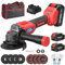 Avhrit 125mm Cordless Angle Grinder, Brushless Angle Grinder 9500RPM w/ 2X5.0Ah Batteries, 3 speeds Electric Metal Grinder w/Cutting, Grinding Wheels, Flap Discs for Metal, and Rust Removal