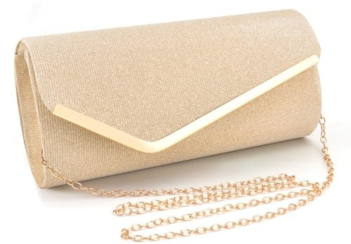 TOFBS Handtasche Damen Clutch Kettentasche Glitzer Abendtasche Elegante Envelope Tasche Crossbody Klein Umschlagtasche Brauttasche für Hochzeit Party Bankett Feiertage