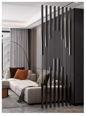 YLLFFLL Commercial Home Partition Wall Dividers Screen Post Black, Floor To Ceiling Metal DIY Deocr Room Separator Pillar, Heavy Duty Modern Wall Seperators For Room, 8pcs(Style2,90cm/35.4in/2.95ft)