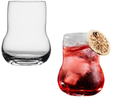 PRTECY Martini-Gläser ohne Stiel, 2er-Set, Einzigartiges Cocktail-Glasgeschirr, Bar-Trinkgläser-Set, Vintage-Glas-Wasserbecher für Hochzeitstag und Cocktailparty, Bar-Glaswaren (Kürbis)