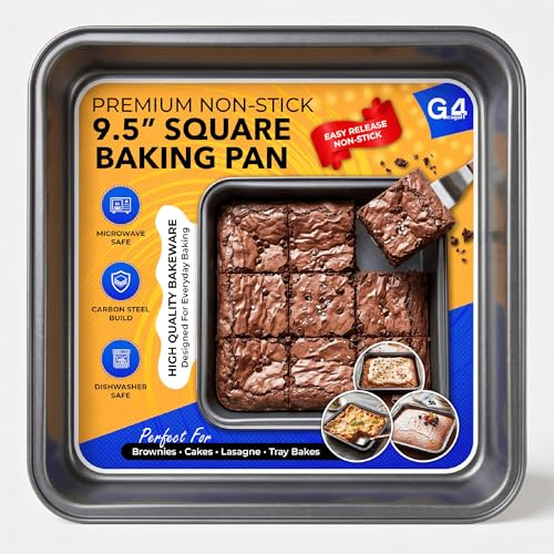 G4GADGET Non-Stick Baking Tray for Oven - 24 x 24 x 4cm Durable Carbon Steel, Easy Clean, Dishwasher Safe | Perfect for Baking, Roasting, and Cooking
