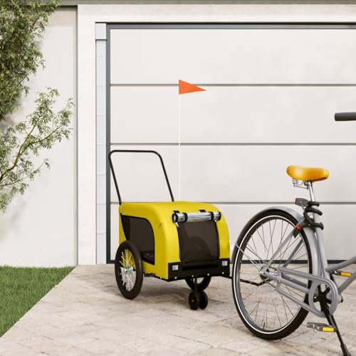 Xichuzi Fahrradanhänger Hunde Gelb und Schwarz Oxford-Gewebe & Eisen, Fahrrad Anhänger, Lastenanhänger, Handwagen, Fahrrad-lastenanhänger, Lastenfahrrad - 94022