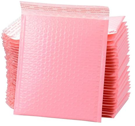 HESHUYAN Versandtaschen Luftpolster 20 Stück rosa Luftpolstertaschen aus Schaumstoff, selbstdichtend, Umschlagbeutel, wasserdichte Versandtaschen, gepolsterte Versandtaschen, Verpackungszube