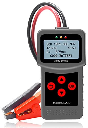 Elektronischer Lastbatterietester Micro-200PRO 12V 24V 40-2000CCA Kapazität Digital Car System Tool Analyzer LKW Motorrad Automotivo Auto Battery Tester(Version 2 Small Clip)