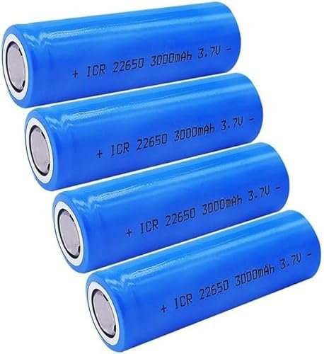 LXLCFHTD Batterie Rechargeable 3,7 V 3000mAh Batterie Plate Plate pour Lampe Frontale, Lampe de Poche LED, Les Mini-Ventilateurs, etc.,4pcs