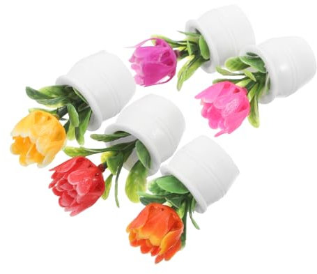 ERINGOGO 5pièces Miniature Potted Plants Set Tiny Artificial Greenery for Dollhouse and Decoration Landscape Accessories