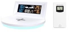 OPTEX Station Météo avec Charge Induction et USB Apple/Android