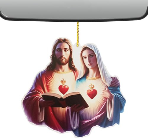 Auto Jesus Acrylornament – 9cm Hängedeko | Christliche Autodekoration & Anhänger – Hochwertiges Acryl Ornament Für Auto Rückspiegel, Taschen Oder Zuhause – Für Gläubige