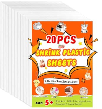 Lot de 25 films rétractables en polystyrène blanc imprimables pour salle de classe - Double texture partielle - Papier kraft activé par la chaleur