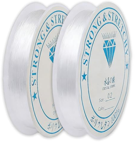 CEJAS 150 m transparent nylontråd, elastisk tråd för armband 0,2 mm × 100 M 0,3 mm × 50 m, transparent tråd för upphängning, för sömnad för hängande ornament och sömnad hobby