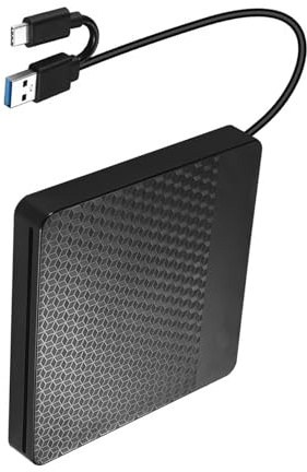 VlHpnpe Graveur DVD à chargement par fente - Lecteur optique externe - Alimenté par USB - Plug and Play - Pour ordinateur portable - Large compatibilité avec les DVD, R, CD, R - Format R - Graveur DVD