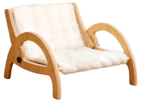 Kratzsofa für Katzen, 43 x 42 x 27 cm, Verstellbarer Holzrahmen, ergonomischer Kratzmöbel, mehrere Winkel, für den Innenbereich, Teppichschutz