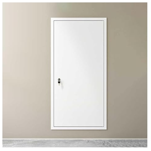 Metallåtkomstdörr för luftkonditionering, isolerad väggåtkomstlucka, vinddörr för gips, låsbar, 50 x 70 cm (20 x 28 tum) – robust vit åtkomstlucka