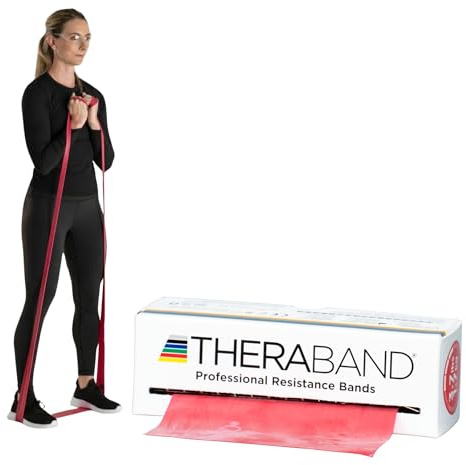 THERABAND Widerstandsband 5.5m – Professionelles Latex-Fitnessband in Farbstufen – Für Krafttraining, Stretching, Physiotherapie, Pilates & Reha