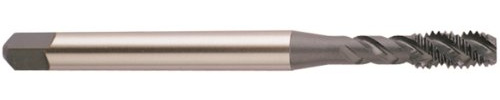YG-1 BS Series Vanadium Alloy HSS Spiral Flute Tap, Steam Oxide, Round Shank with Square End, Modified Bottoming Chamfer, M3.0-0.5 Thread Size, D3 Tolerance