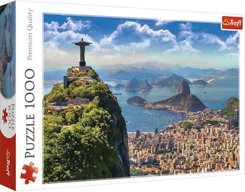 Trefl, Puzzle, Río de Janeiro, Brasil, de 1000 Piezas, Vista a la Ciudad, Colina, Vista aérea, Rompecabezas DIY, Pasatiempo Creativo, Regalo, Puzzles clásicos para Adultos y niños a Partir de 12 años