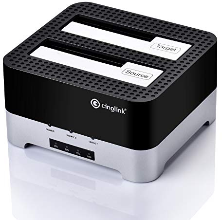 Clone Dock HDD duplicator Disk Drive Hard Reader SATA Hard Drive Docking Station USB 3.0 SSD HDD Docking Station Dual Bay for 2.5 or 3.5inch HDD with Hard Drive Duplicator/Cloner 12 TB (Docking)