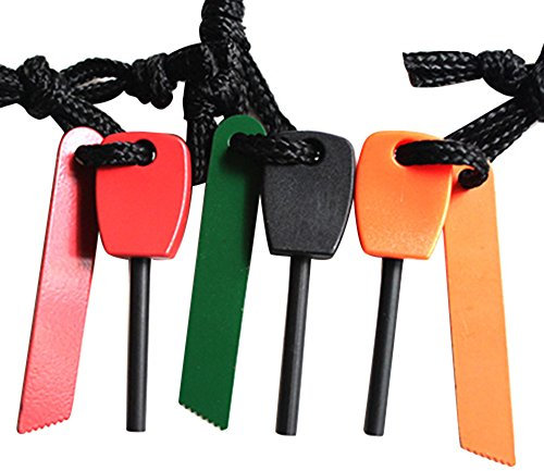 Bluelans® 3 x Fire Starter Steel Flint & Striker Survival Tool Kit - Outdoor Camping Living Survival Tool (Random Colour)