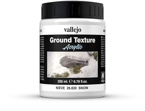 Vallejo 26820. Nieve Artificial. 200 ml. Producto acrílico a Base de Agua, Reproduce el Efecto de Brillo de la Nieve y su Textura característica