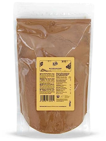 KoRo - Cannelle de Ceylan bio en poudre 500 g - Épice de qualité supérieure à très faible teneur en coumarine, sans additifs