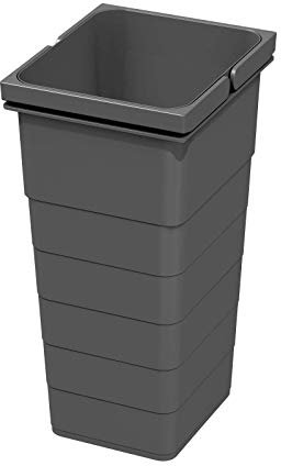 eins2vier Abfallsammler Höhe: 330 mm Volumen 11,5 Liter 205 x 229 mm dunkelgrau 5072 Mülleimer Abfalleimer Abfalltrenner von SOTECH