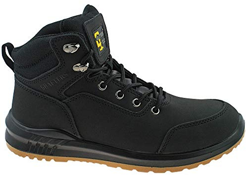 Grafters Black Lightweight Slip Resistant Lace Up Nubuck Safety Boots M513A KD-3 UK 36 EU