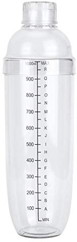 Coctelera de jugos, coctelera de PC con escala, tetera de leche, jugos, copa de plástico para vino, para tienda de bar en casa(1000ml)