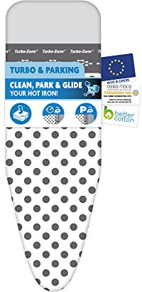 LaundrySpecialist Bügelbrettbezug für Dampfbügeleisen | Größe S/M universal bis max. 42x125 cm | Made IN EU | Bügeltischbezug für schnelleres Bügeln | Geeignet für alle Bügeleisentypen