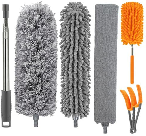 Spolverino Telescopico, Newliton Spolverini Estensibili Per La Pulizia Con Asta Di Prolunga Da 76 A 254 cm, Spolverino Telescopico Per La Pulizia Di Ventole Di Ragnatele, Soffitti Alti, Persiane