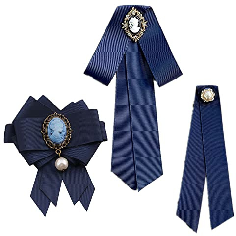 JinYu 3 broches de lazo con lazo de diamantes de imitación para mujer, corbata de cuello, boda, fiesta