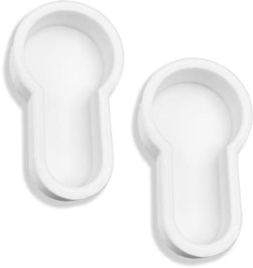 Lock Draught Excluder Keyhole Cover Push Fit Cap, Keep Draught and Cold Out, Easy to Install Pack of 2 (White)