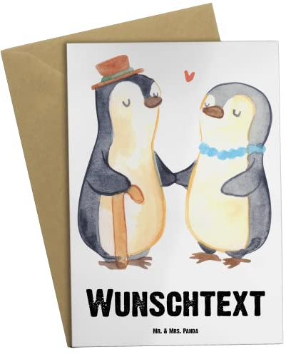 Mr. & Mrs. Panda Personalisierte Karte Pinguin Beste Großeltern der Welt - Geschenke, Opa, Grußkarte, Mitbringsel, Grußkarten Personalisiert, Großvater, individuelle, Geschenkidee, Geburtstag, Bester